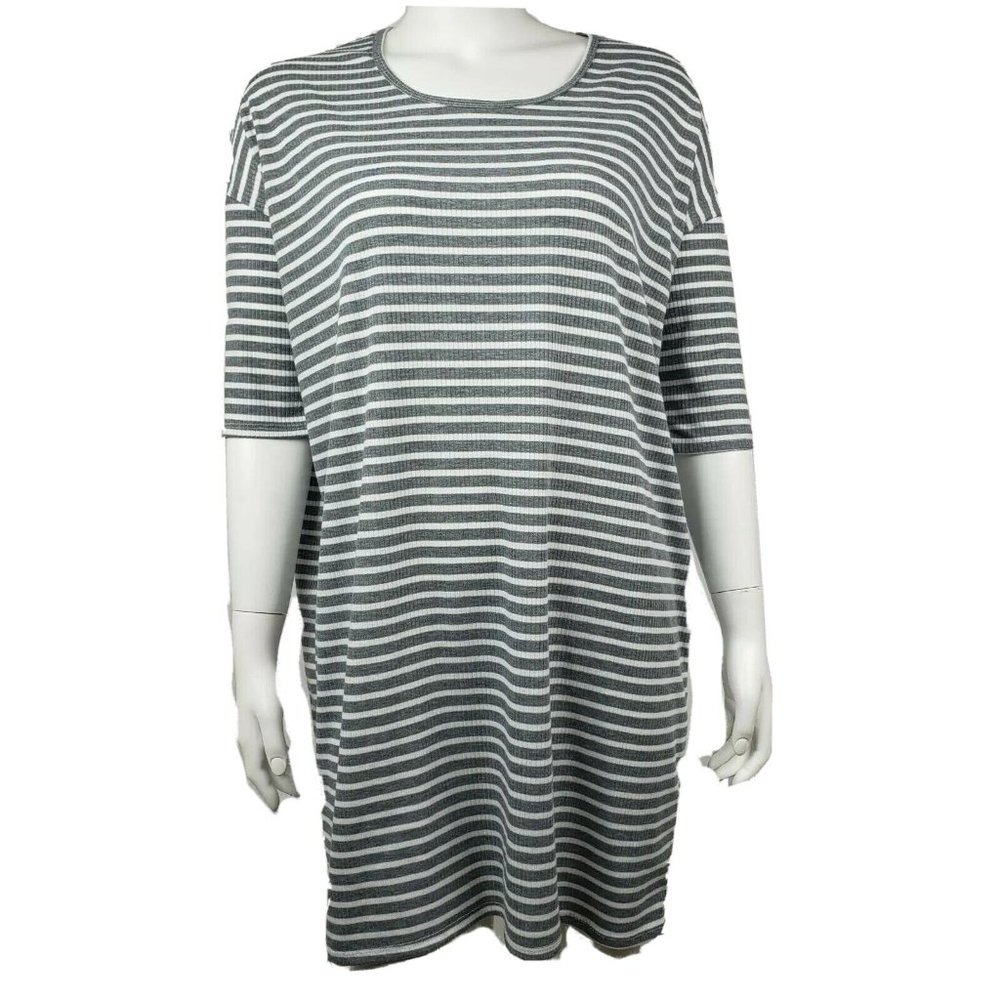 AGNES‎ & DORA Green White Striped Dress Medium